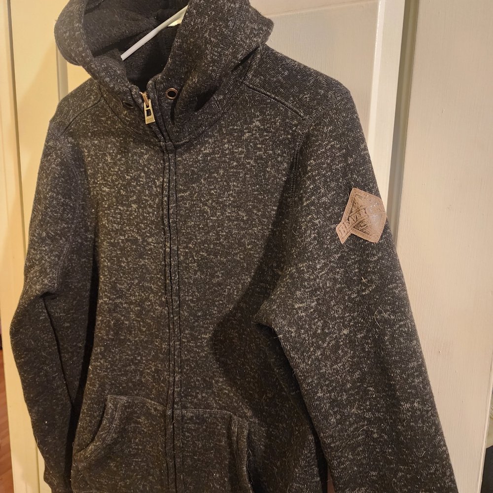 Beaver Canoe- Gray Hooded Zip-Up Jacket- Large